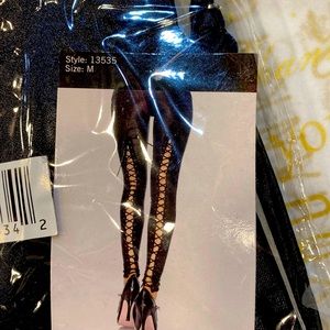 Black leggings with lace up back